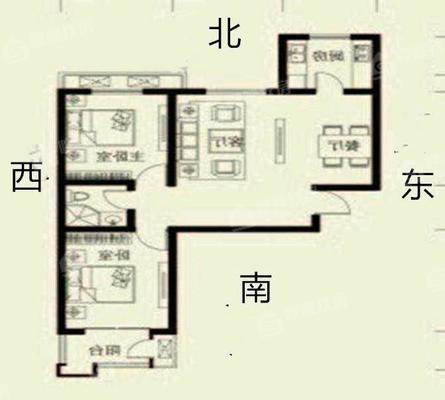 万泰丽景西区2室2厅1卫91㎡ 万泰丽景西区2室2厅1卫91㎡